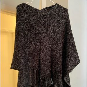 Poncho black with silver